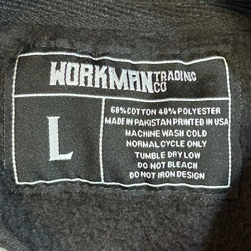 Workman Co. Black Pullover Fleece Hoodie Diesel Mechanics Have Bigger Tools Sz L - Picture 4 of 5